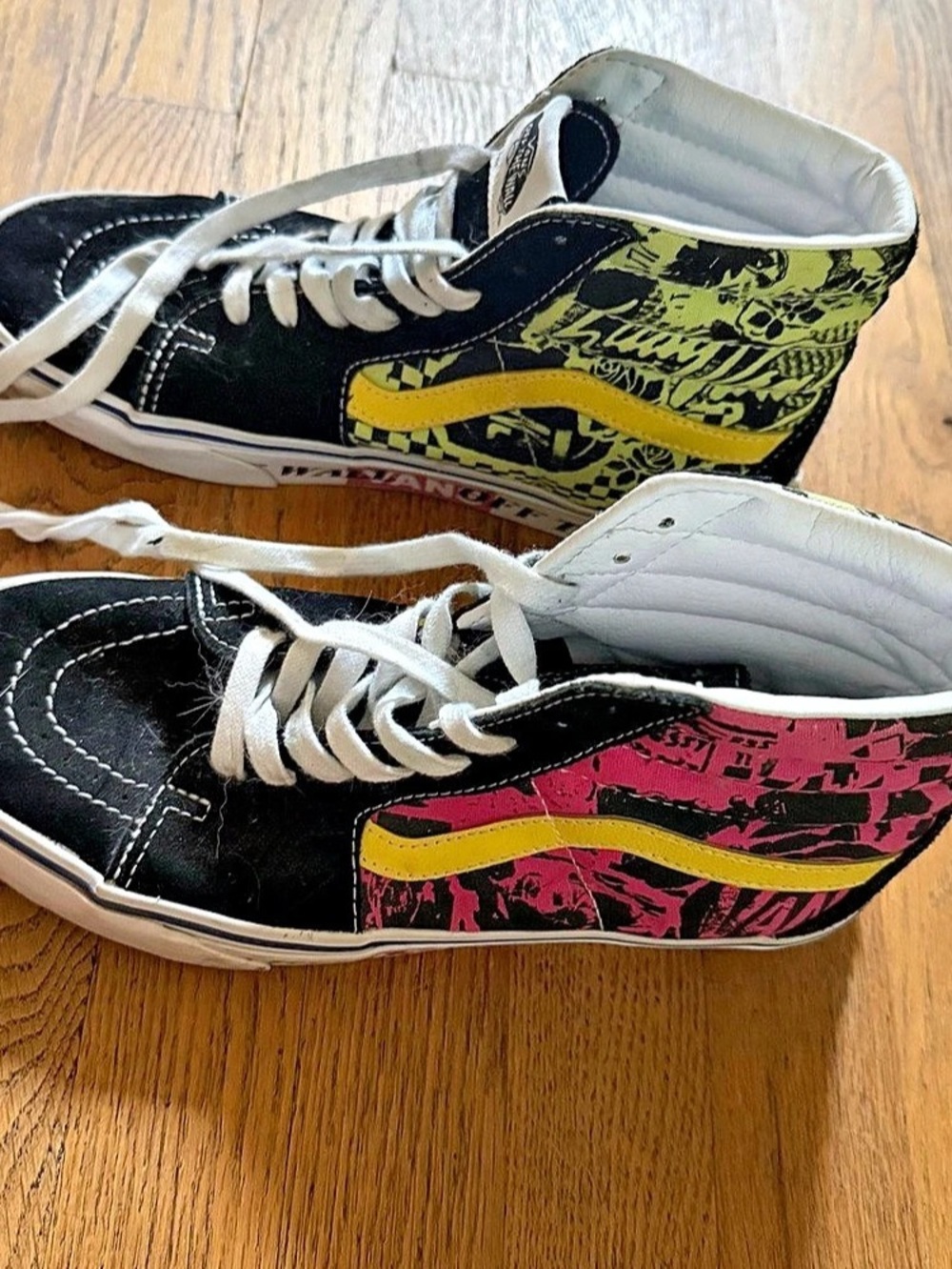 Vans Sk8-Hi Prep Retro Pink Green Yellow High Top Sneakers M 8.5 W 10